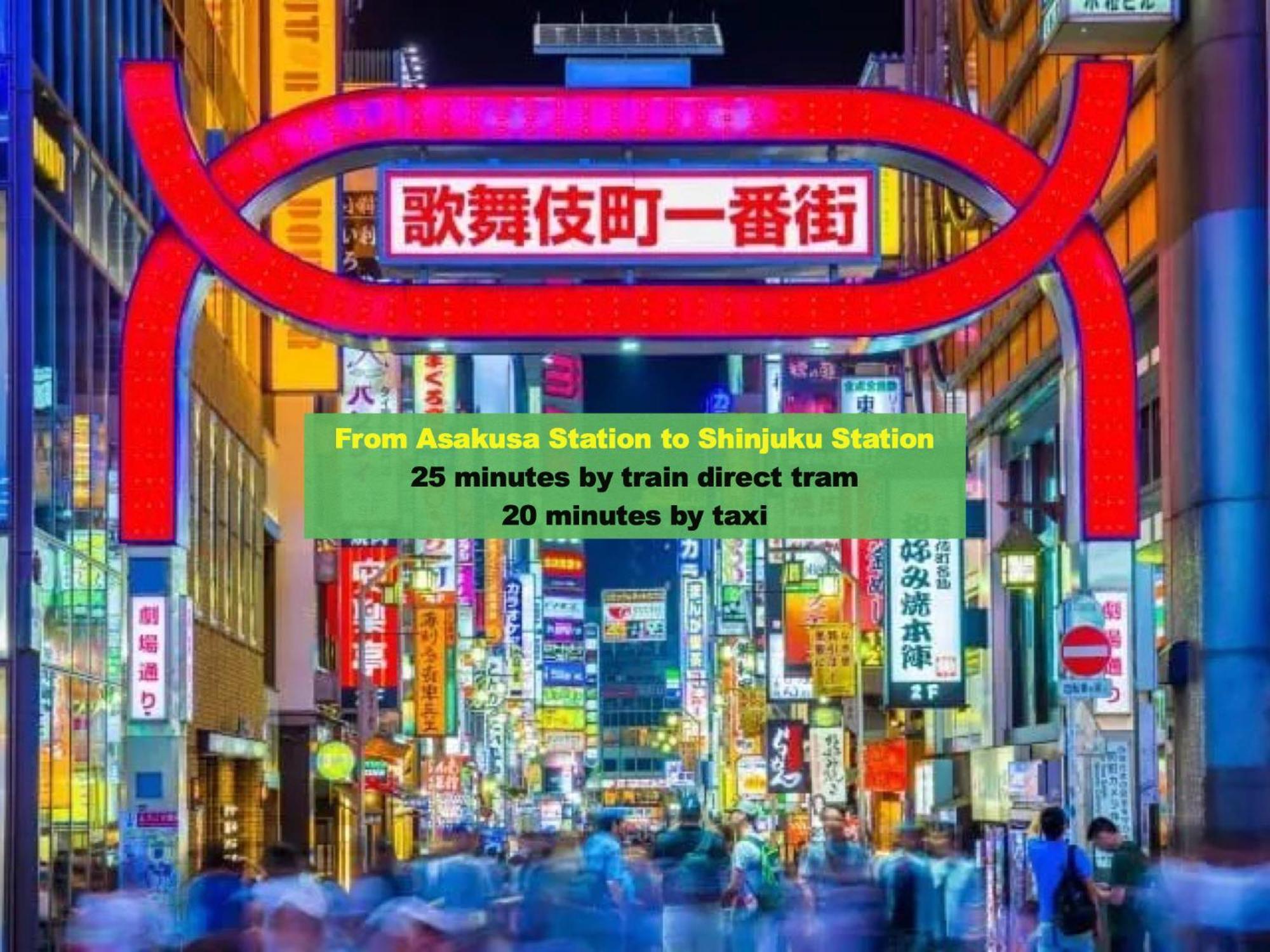 浅草寺3分 浅草駅6分 寝室+リビング2-4人 スカイツリービュー 駅近 成田空港&羽田空港直通 Appartement Tokio Buitenkant foto